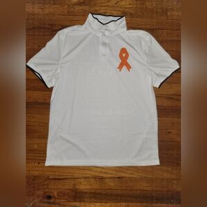 Elegant White Collared Shirt with Black Trim